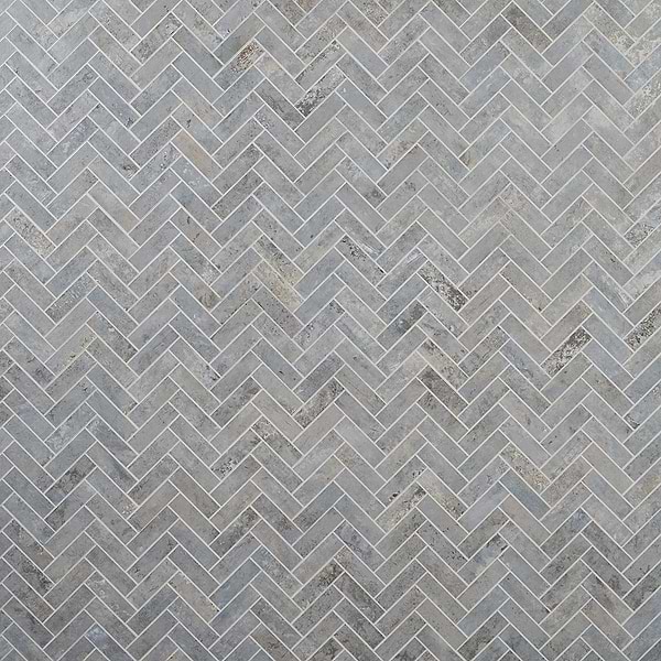 Artile Ocean Blue 1x4 Herringbone Matte Porcelain Mosaic Tile