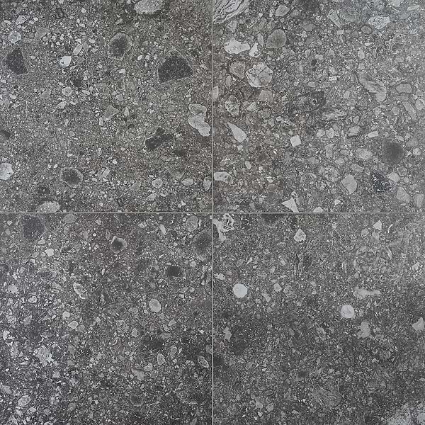Norr 2.0 Charcoal Gray 24x24 Terrazzo Look Matte Porcelain Tile
