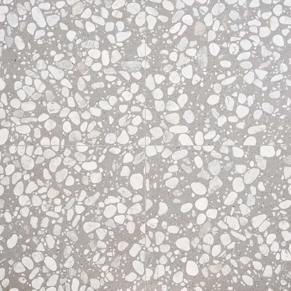 Italy Terrazzo Sacra Grigio Gray 24x24 Honed Terrazzo Tile