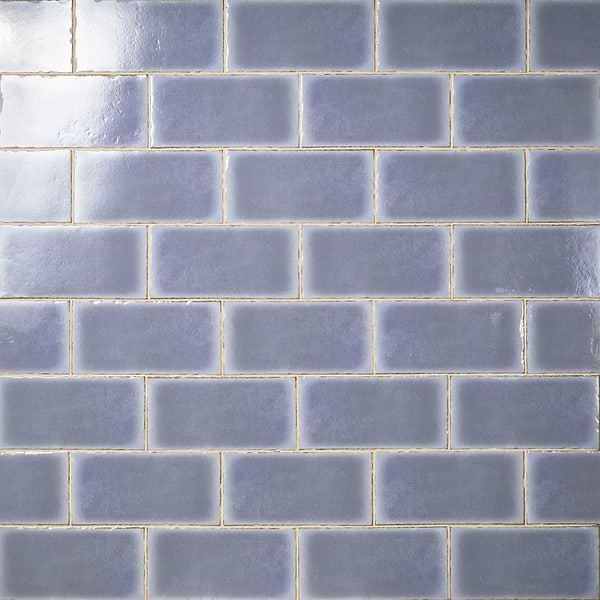 Baylight Blue 6"x12" Glossy Porcelain Subway Tile