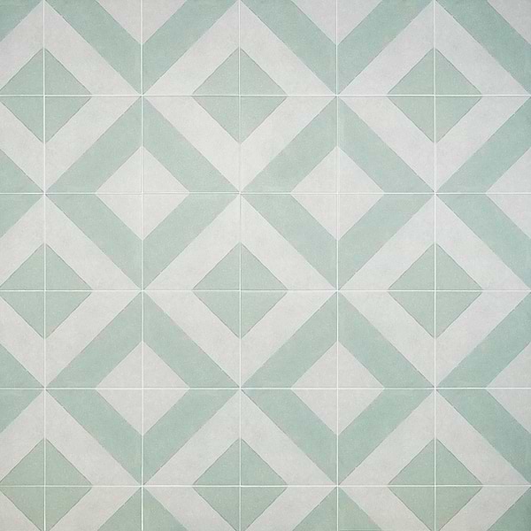 Artstract Diagonals Chevron Sage Green 9x9  Matte Porcelain Tile