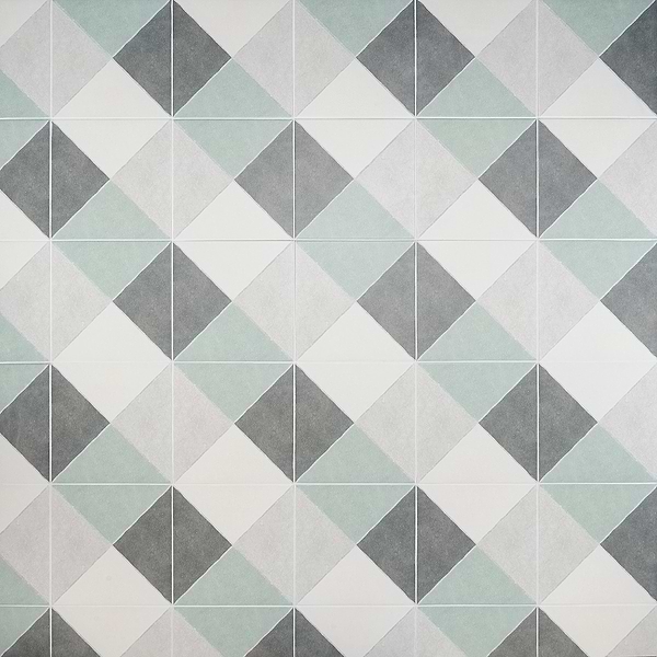 Artstract Diamond Plaid Sage Green Matte 9x9 Porcelain Tile