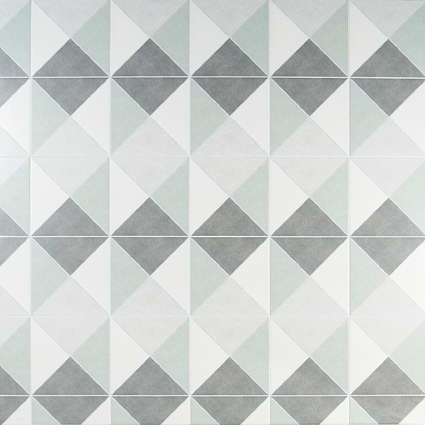 Artstract Diamond Plaid Sage Green Matte 9x9 Porcelain Tile