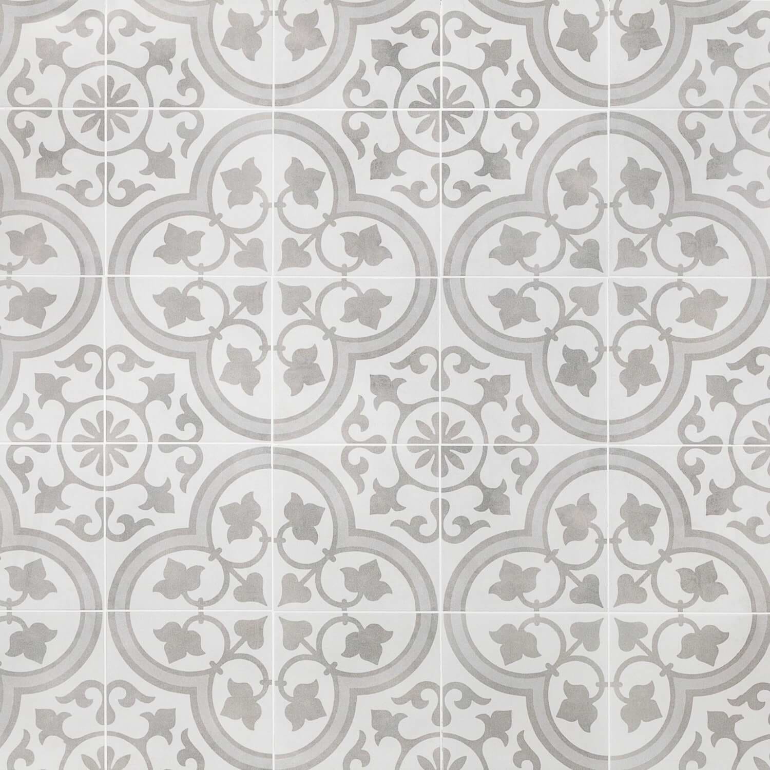 Havana Silver Ornate 9x9 Matte Porcelain