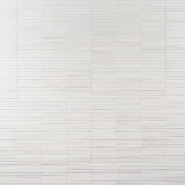 Bianco Dolomite White 1x6 Stacked Premium Honed Marble Mosaic Tile