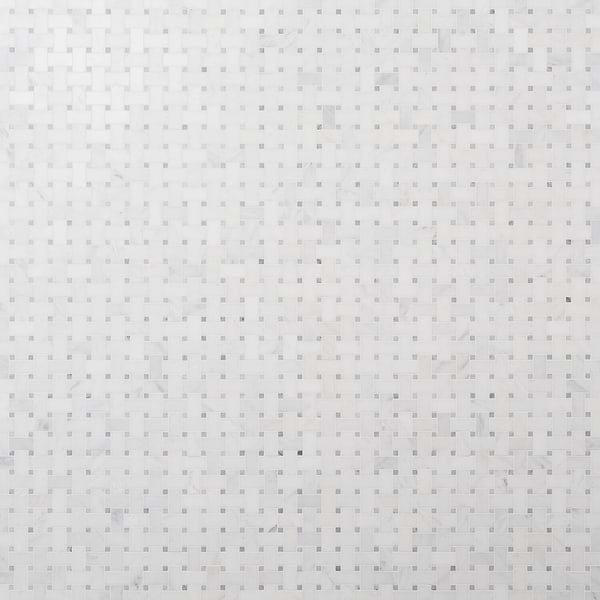 Basket Weave Asian Statuary with Silver Dot Honed Honed Marble