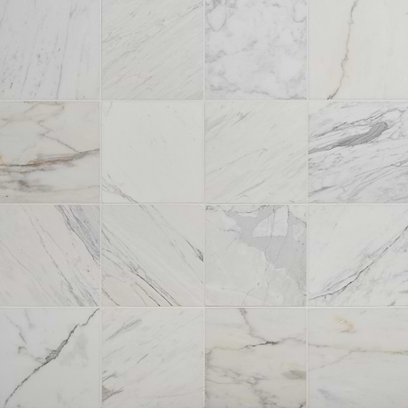 Mason Calacatta Gold 12x12 Tumbled Marble Tile