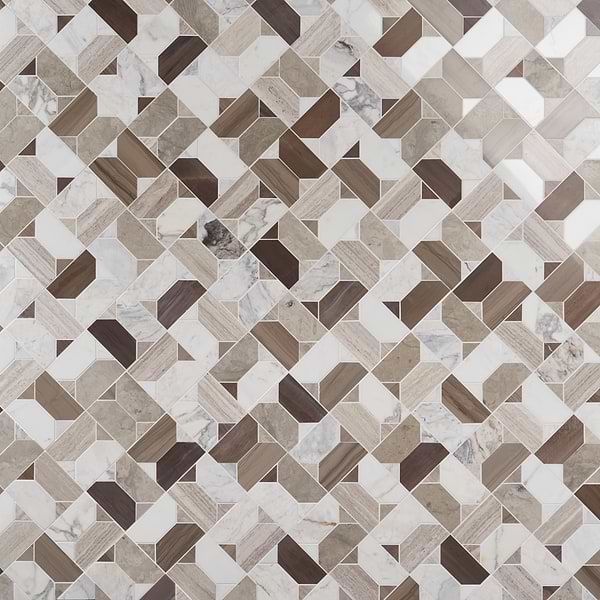 Cafura Russet Brown Polished Marble Luxury Mosaic Tile