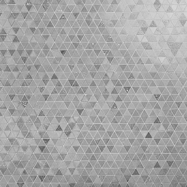 Gowanus White 2" Triangle Glossy Lava Stone Mosaic Tile