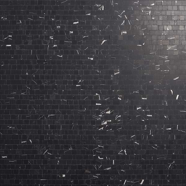 Mason Nero Marquina Clipped Joint Honed Mosaic