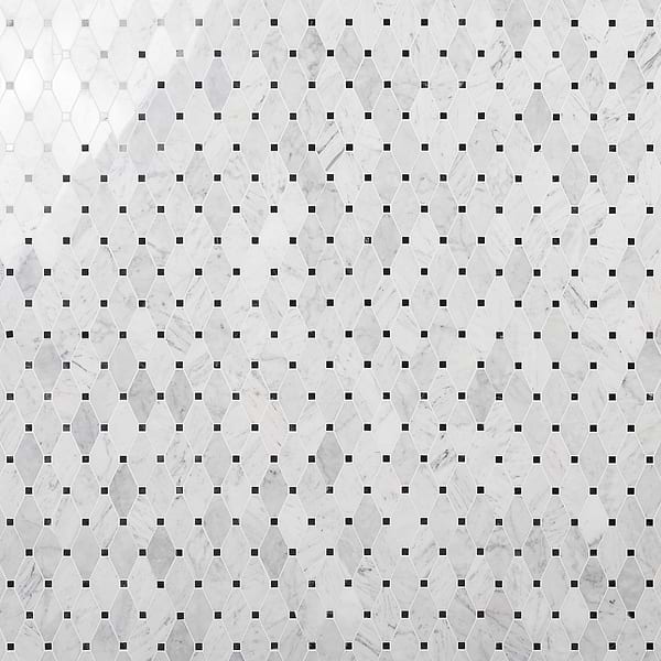 Close Out - Stella White Carrara with Black Dot Polished Marble