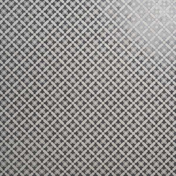Alpana Safi Cloud Gray Mixed Finish Lava Stone and Cement Mosaic Tile