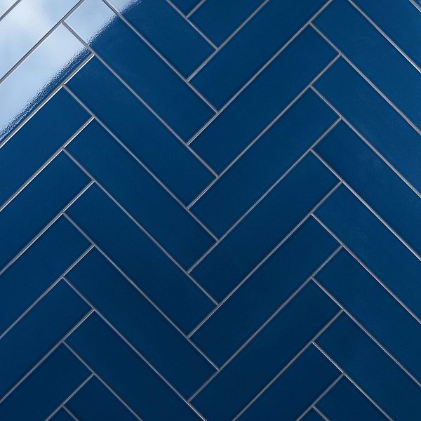 Retouch Nautical Blue 4.5x18 Crackled Glossy Ceramic Tile