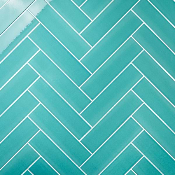Retouch Teal Green 4.5x18 Crackled Glossy Ceramic Tile