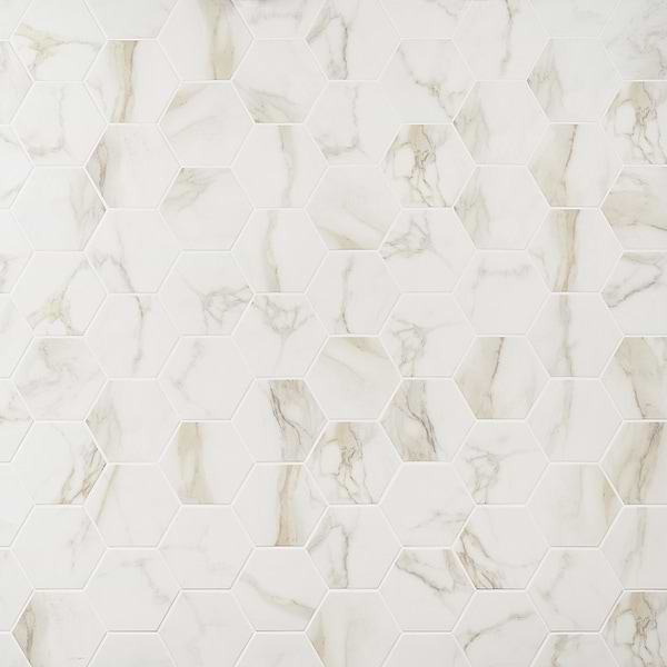 Ducale Calacatta 6" Hexagon Matte Porcelain Tile
