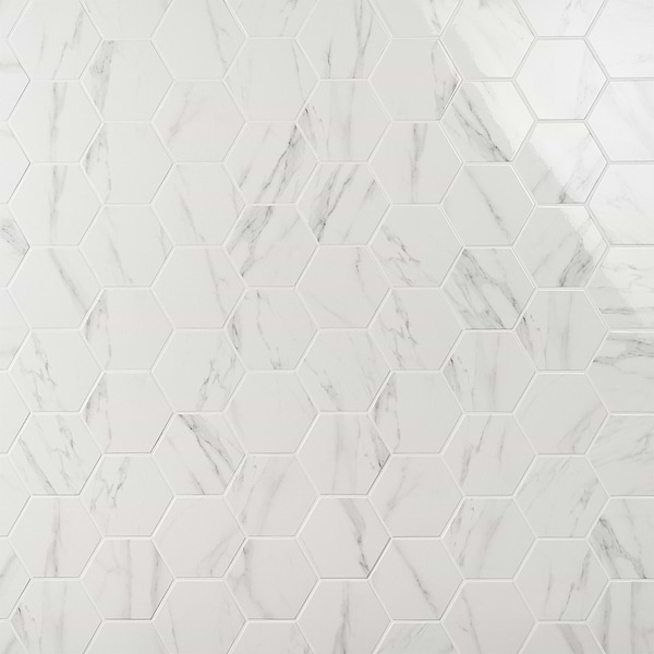 Ducale Statuario 6" Hexagon Polished Porcelain Tile