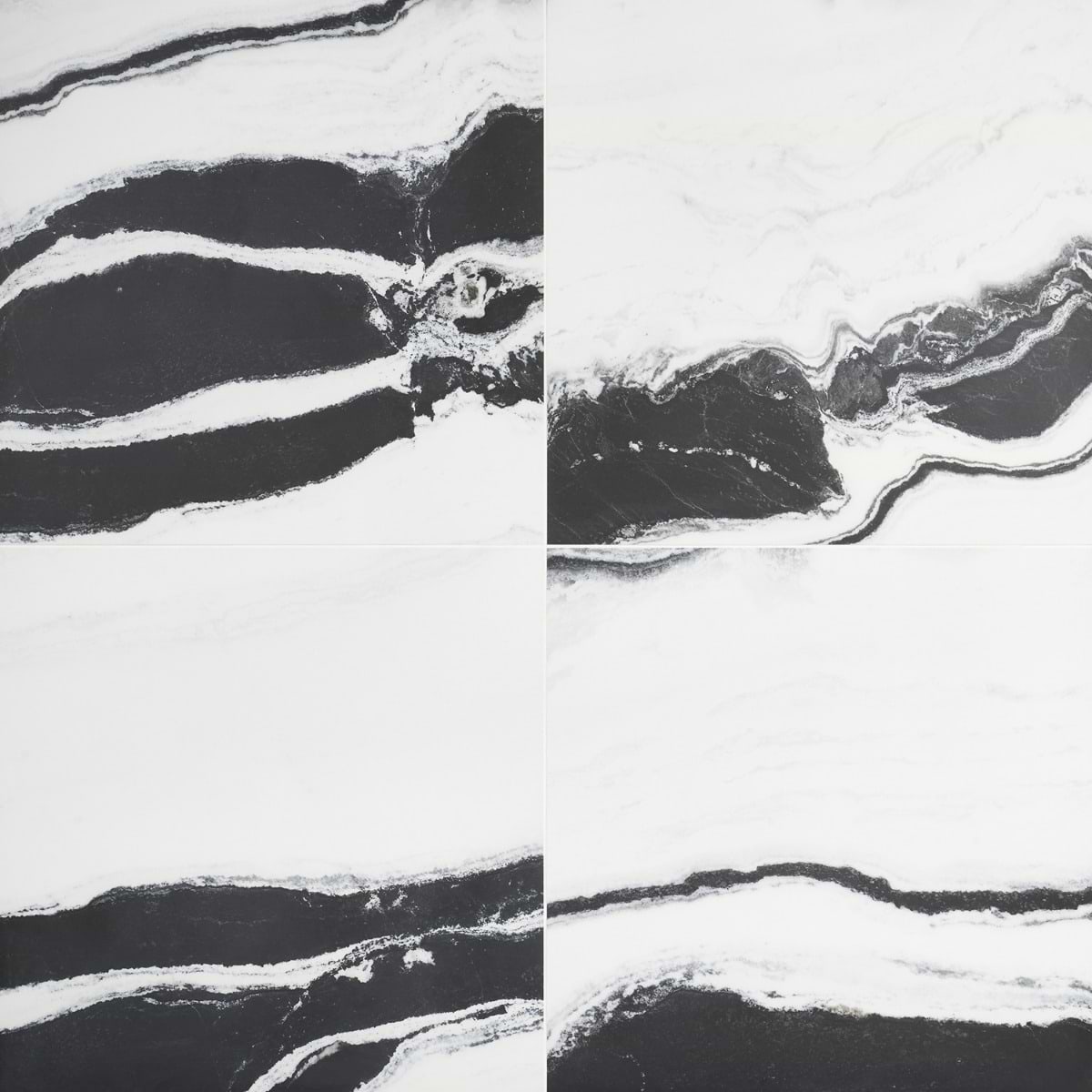 Close Out - Black + White Wave 24x24 Matte 