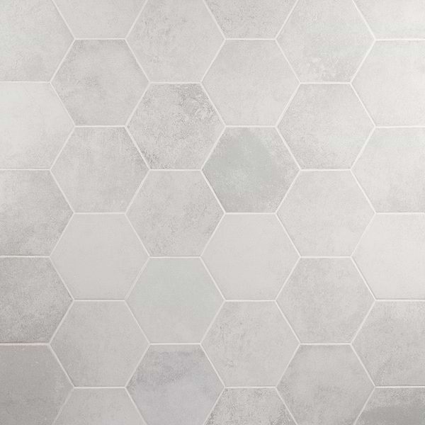 Pompeia Blanco White 8" Hexagon Matte Porcelain Tile