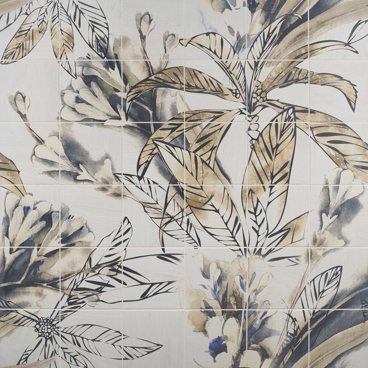 Angela Harris Florista Autumn Leaves Mural 8x8 Matte Porcelain