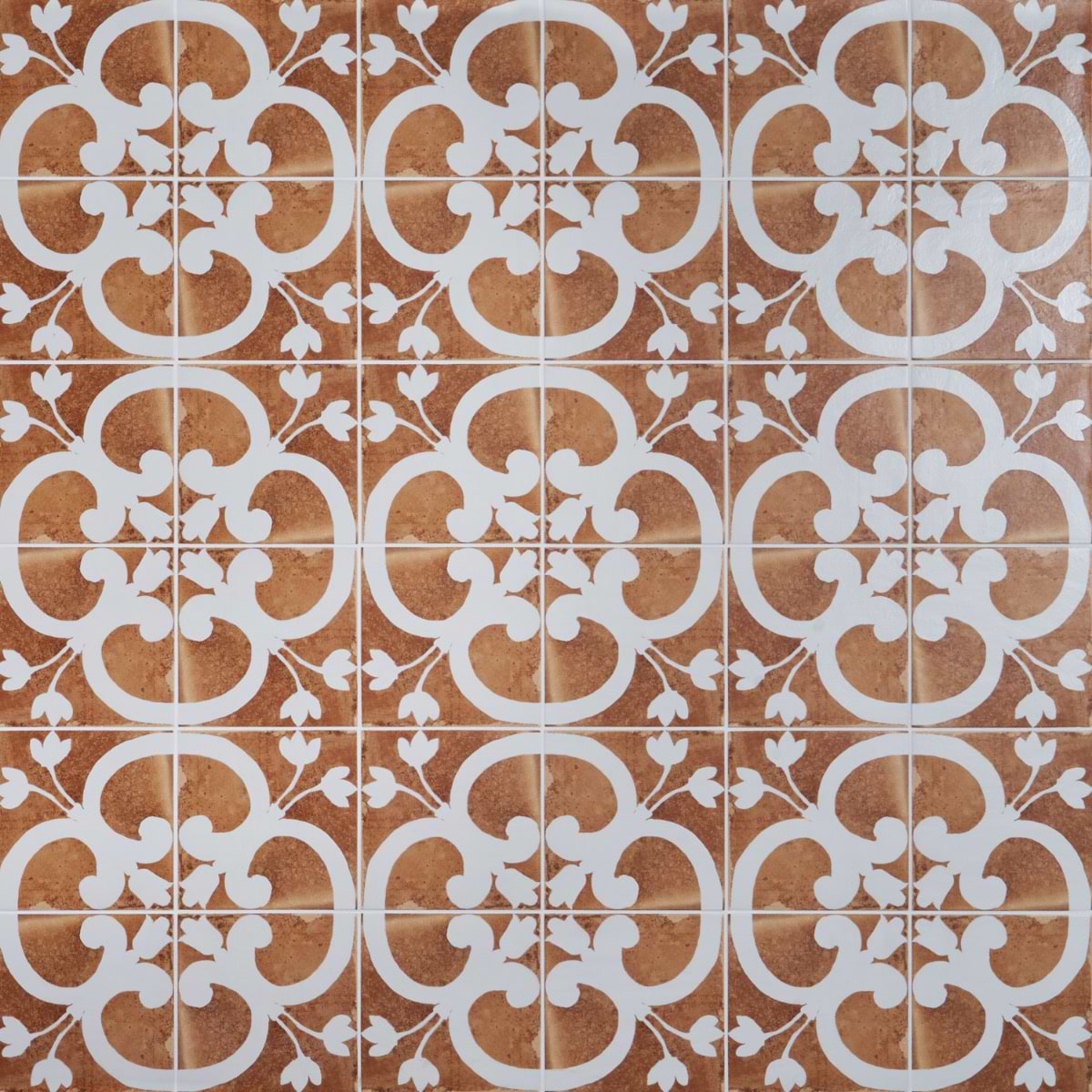 Shop Angela Harris Messina Flora Terracotta 8x8 Matte Porcelain at