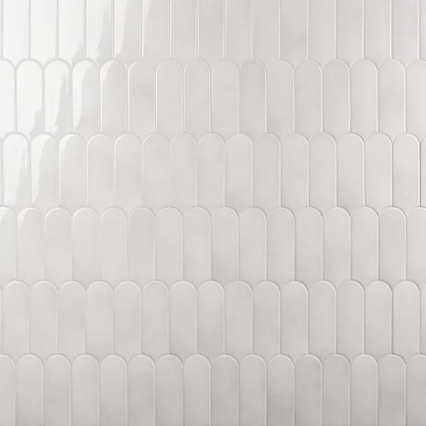 Fan Mist Gray 3x8 Fishscale Mixed Finishes Ceramic Wall Tile