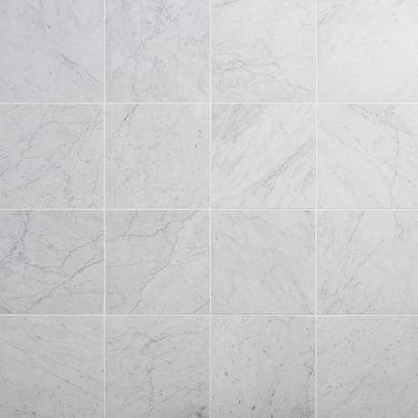 Mason Bianco Carrara 12x12 Tumbled Marble Tile