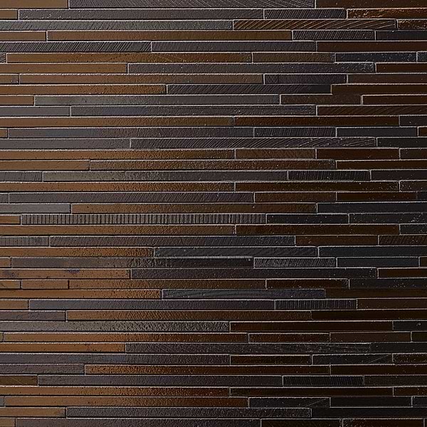 Art Lava Slim Stack Bronze Polished Lava Stone Mosaic Tile
