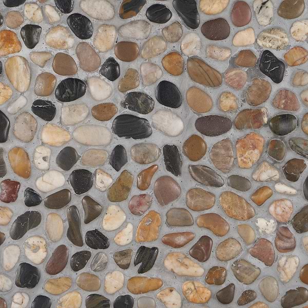Cobblestone Flat Multicolor Polished Pebble Tile
