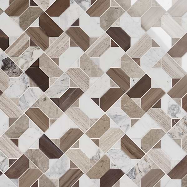 Cafura Russet Brown Polished Marble Luxury Mosaic Tile
