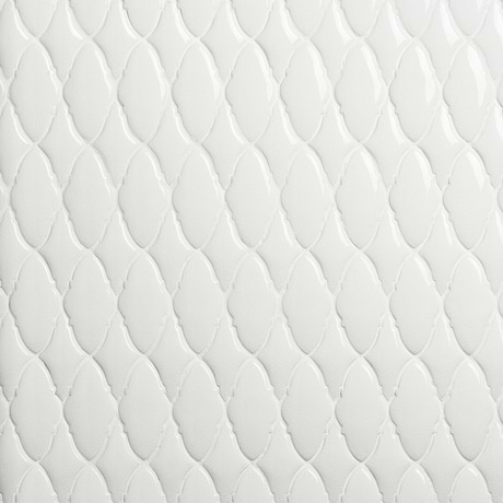 Baroque Glass Ornate Blanco Crackled Glass