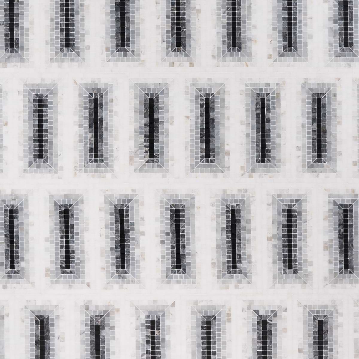 Imogen Grigio 4x9 Rectangle Marble Micro Mosaic Polished Marble