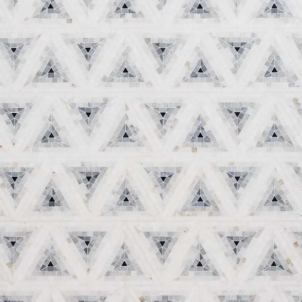 Imogen Grigio 5" Triangle Marble Micro Mosaic Polished Marble