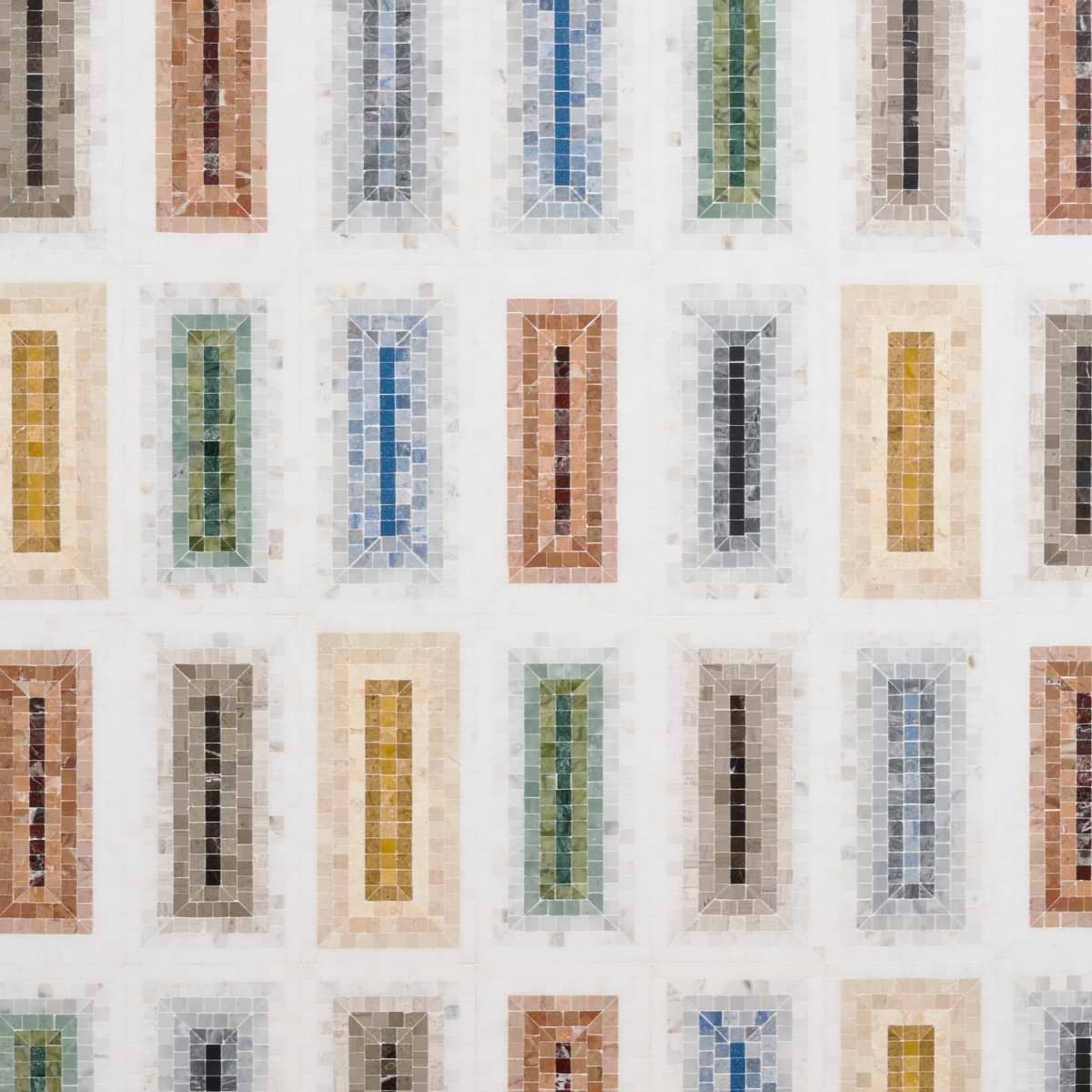 Imogen Multi Color Mix 4x9 Rectangle Micro Mosaic Polished Marble