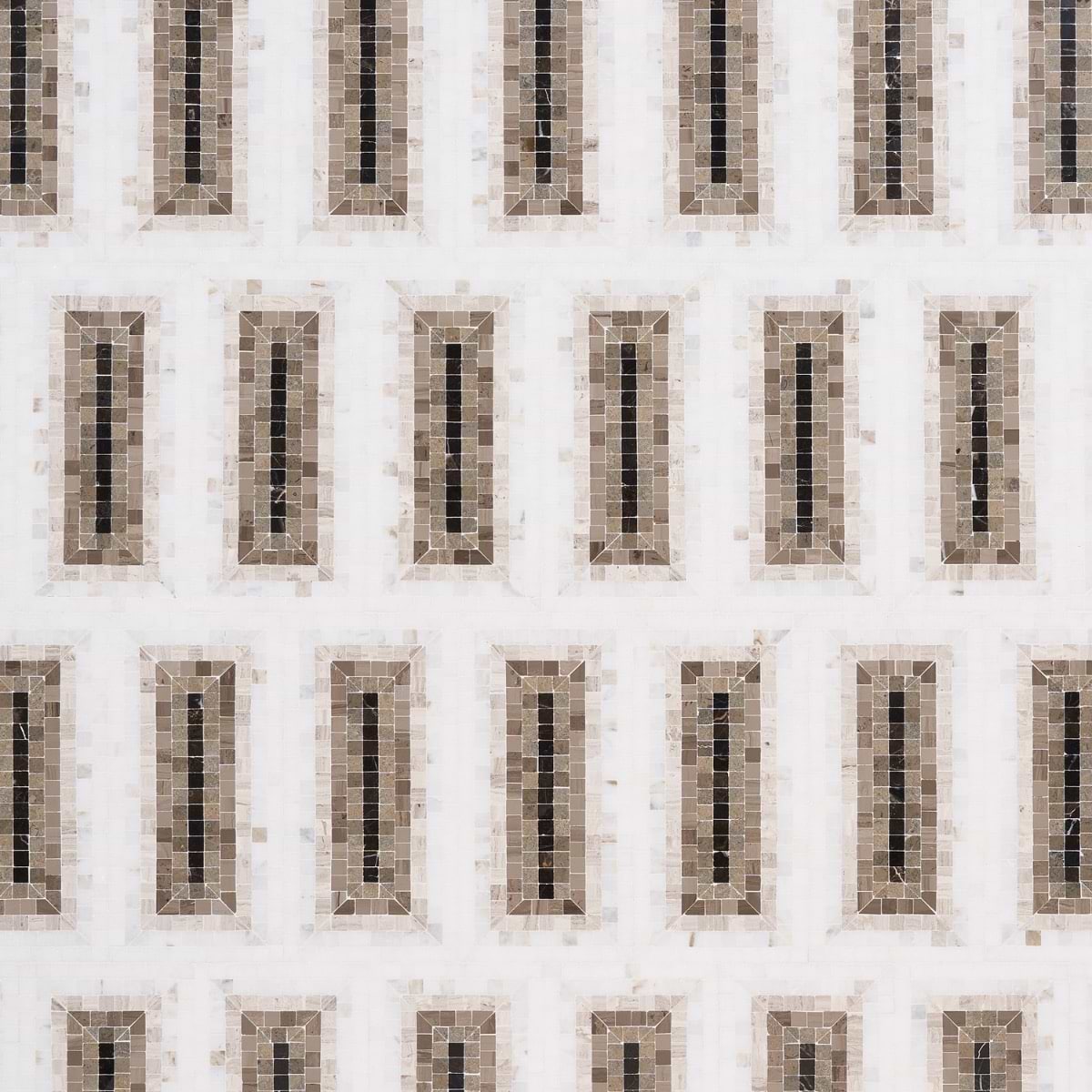 Imogen Saint Laurent Brown 4x9 Rectangle Marble Micro Mosaic Polished Marble