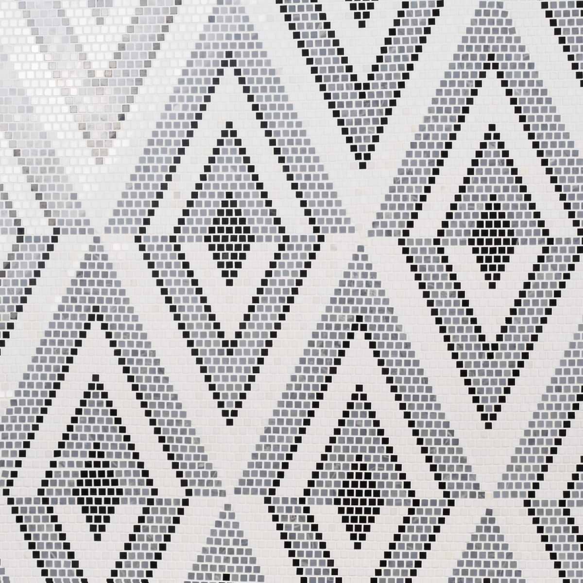 Letizia Black and White - Thassos-Nero Marquina-Burlington Gray Polished Marble