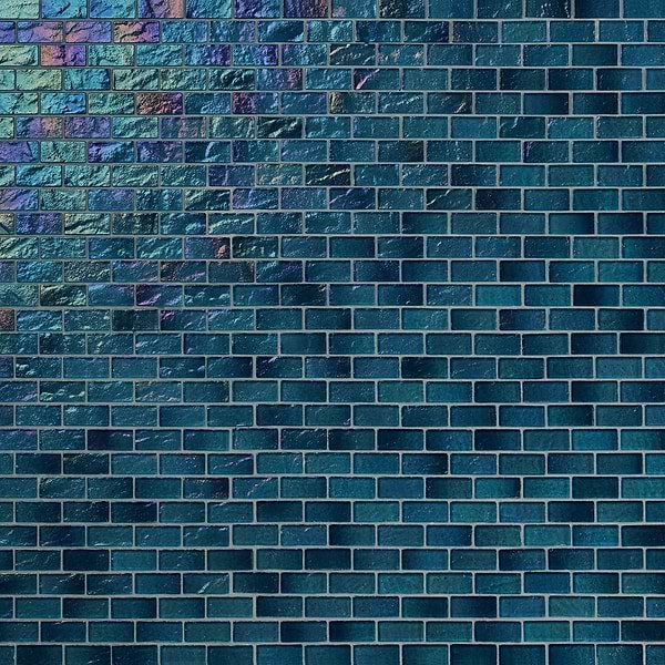 Riverton Tropical Blue 1x2 Polished Glass Mosaic Tile