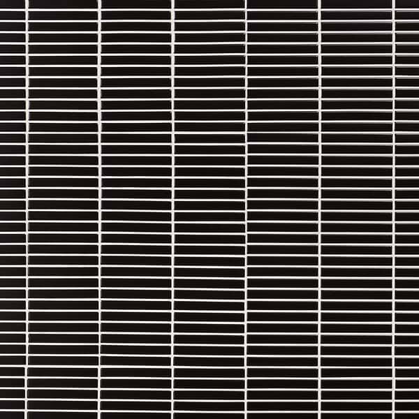 Motek Black 1x4" Tri-Stacked Matte Porcelain Mosaic Tile