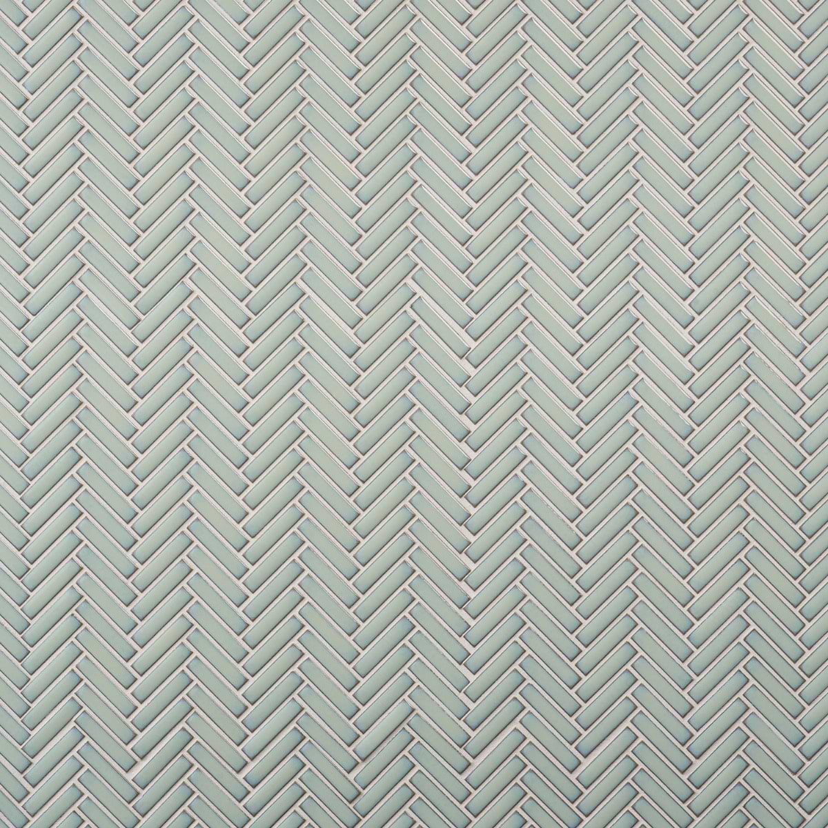 Motek Mint Green 1x2" Herringbone Glossy Porcelain Mosaic Tile