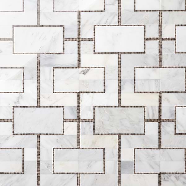 Close Out - Mod Lux Statuary Athens Gray & Oriental White Honed Polished Marble
