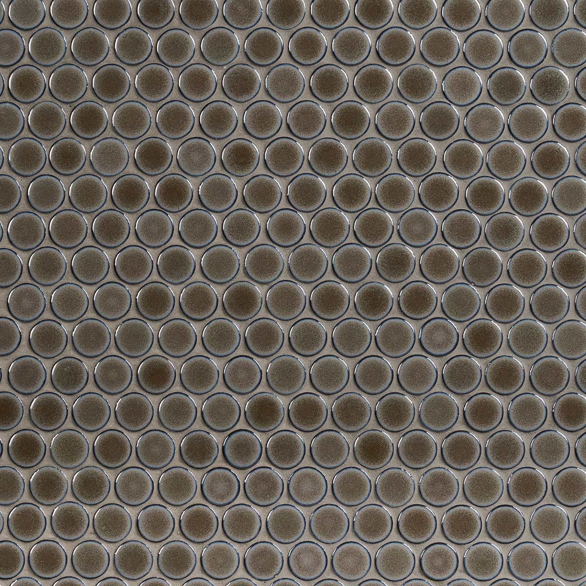 Denim 2.0 Heather Dark Gray Rimmed 1" Circle Polished Porcelain Mosaic Tile