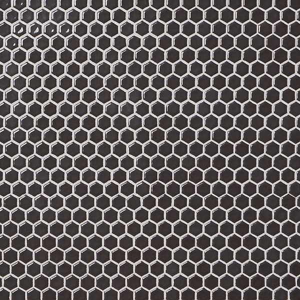 Simple 2.0 Rimmed Charcoal 1" Hexagon Polished Porcelain Mosaic
