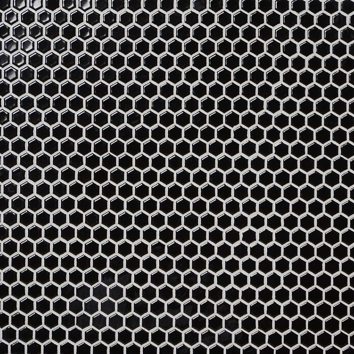 Simple 2.0 Solid Black 1" Hexagon Polished Porcelain Mosaic