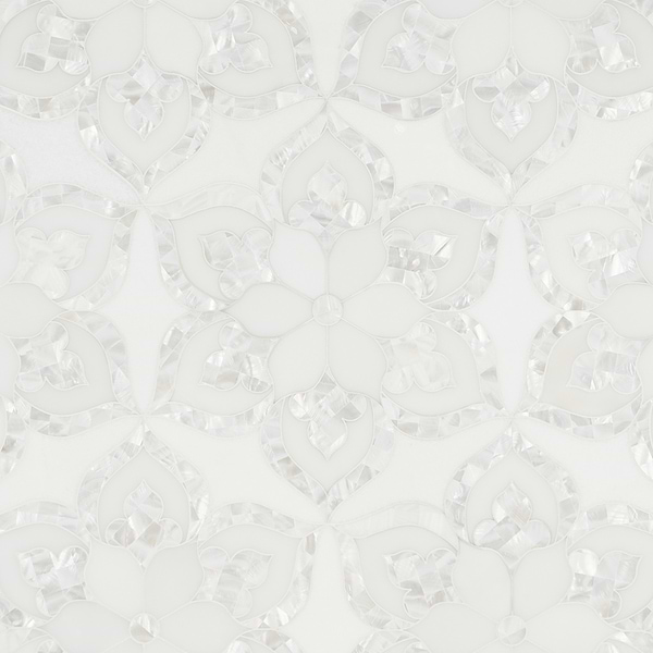 Marble + Pearl Tile for Backsplash