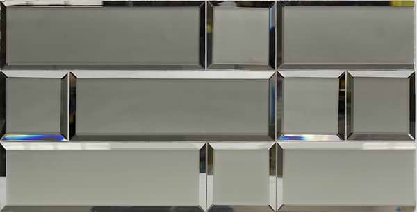 Dark Gray Beveled 4x12 Mirror Tile