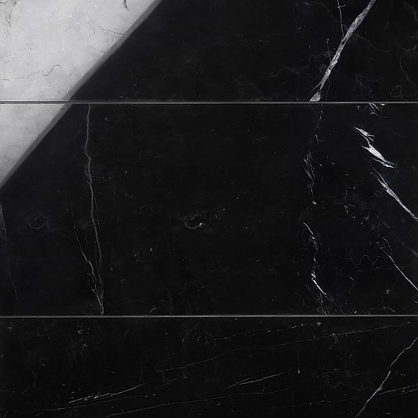 Nero Marquina 12x24 Polished Marble Tile