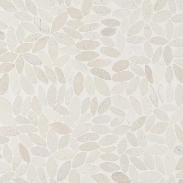 Pebblestone Flower Lovina White Natural Stone Honed Pebble Tile