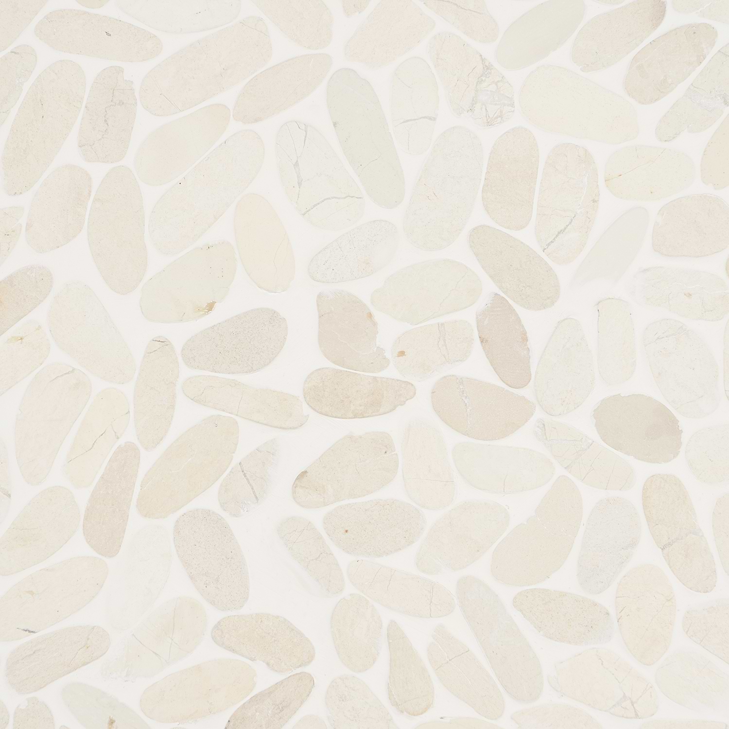 Pebblestone Lovina White Sliced Flat Oval Natural Stone 