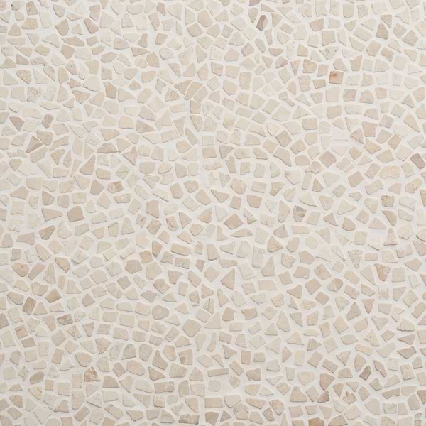 Pebblestone Petite Lovina White Natural Stone Mosaic Tumbled Marble
