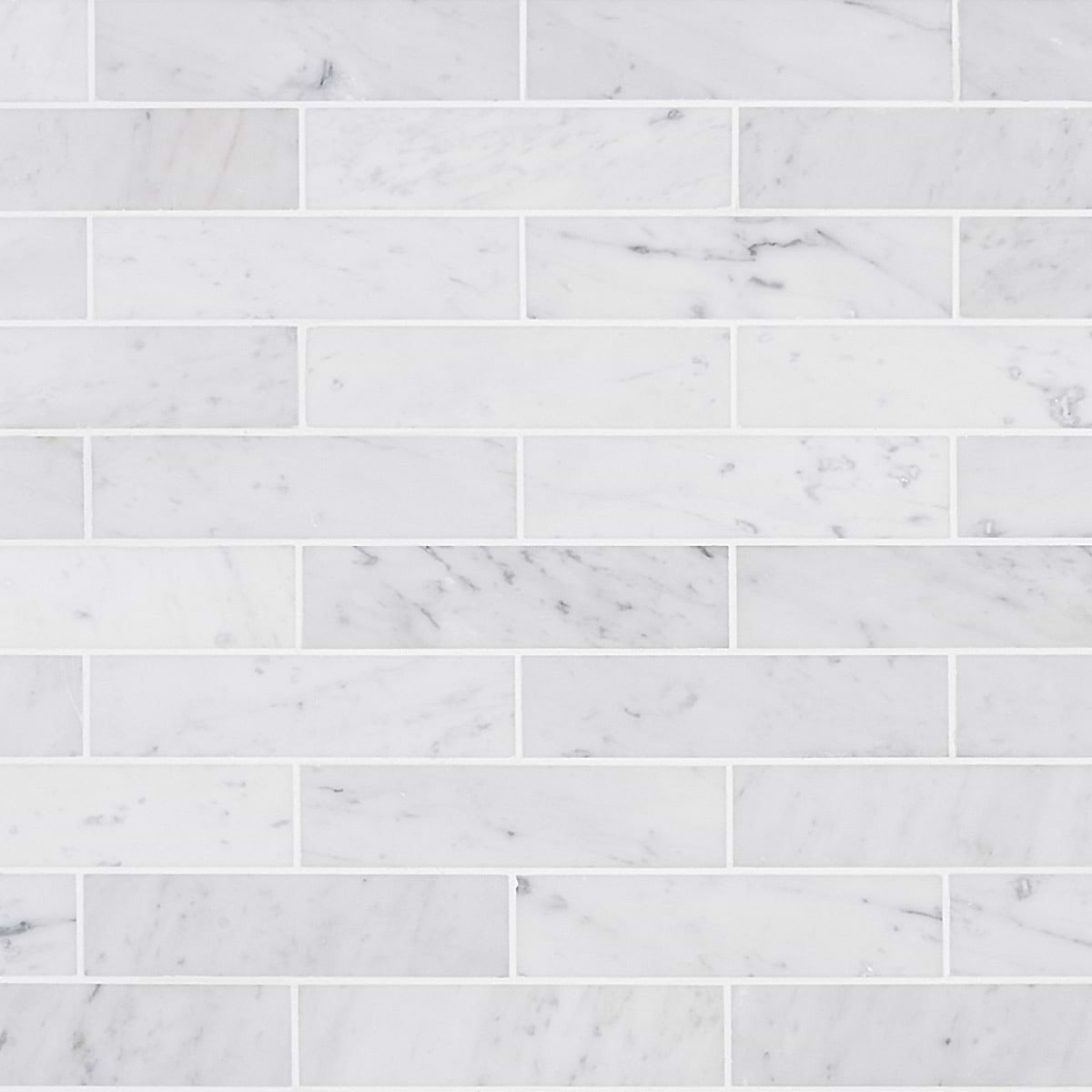 Stone Brushed 2x8 White Carrara Honed Marble