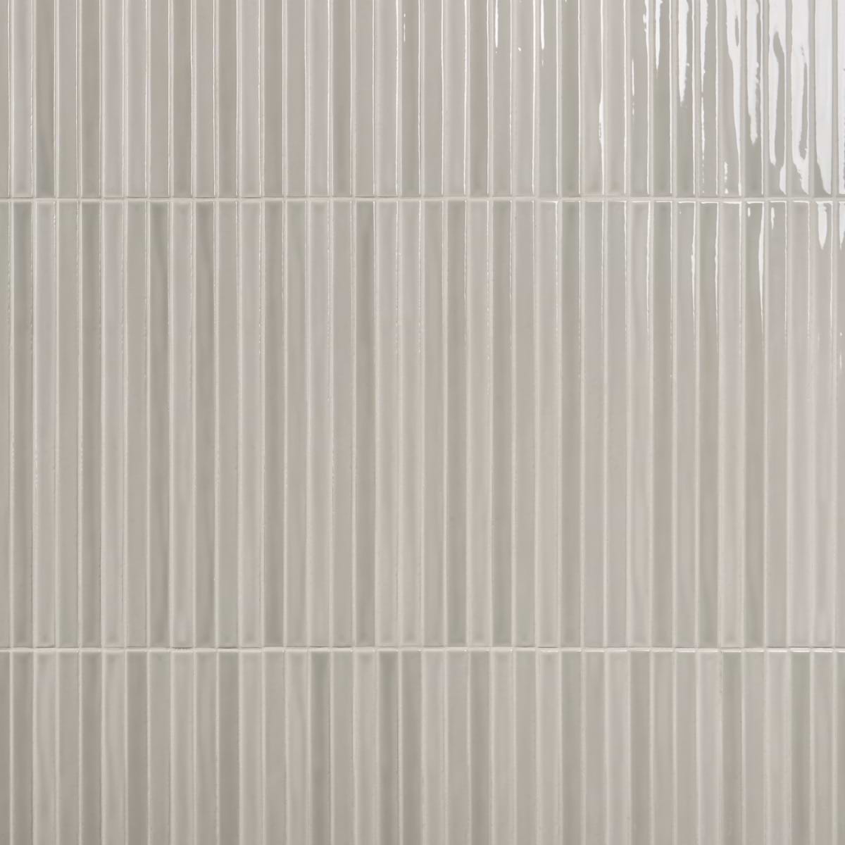 Buenos Chameleon Sage Gray 5x18 Glossy Ceramic Mosaic Tile